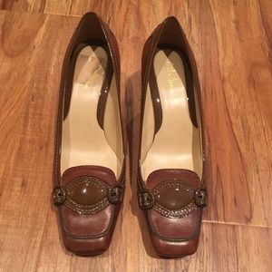 Gloria Mid Heel Leather Pump Amber Cole Haan. Excellent condition. Almost new.